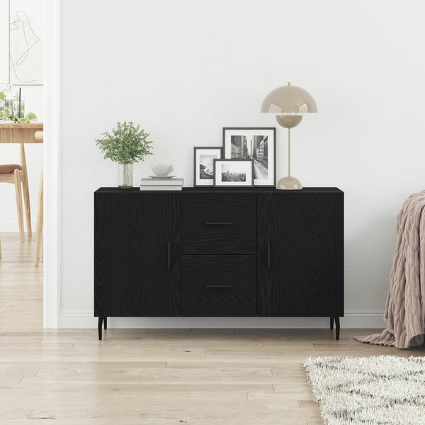 VidaXL Széf Fekete tölgy 100 x 36 x 60 cm Szerelt Fa