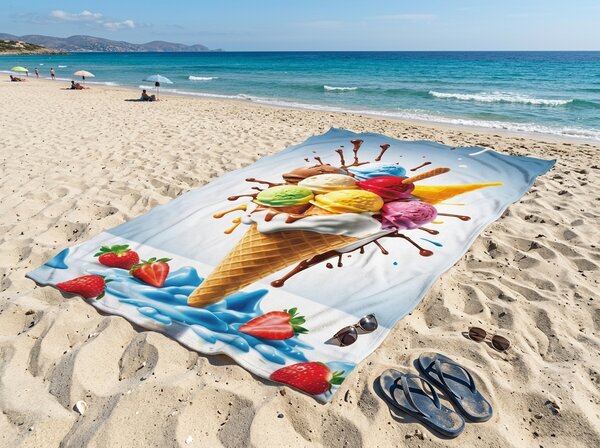 Gyorsan száradó XXL strandfürdőlepedő DOLCINO színes 150 x 210 cm, 100% mikroszál