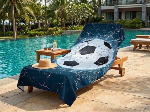 Gyorsan száradó XXL strandfürdőlepedő GOALIX kék-fehér 150 x 210 cm, 100% mikroszál