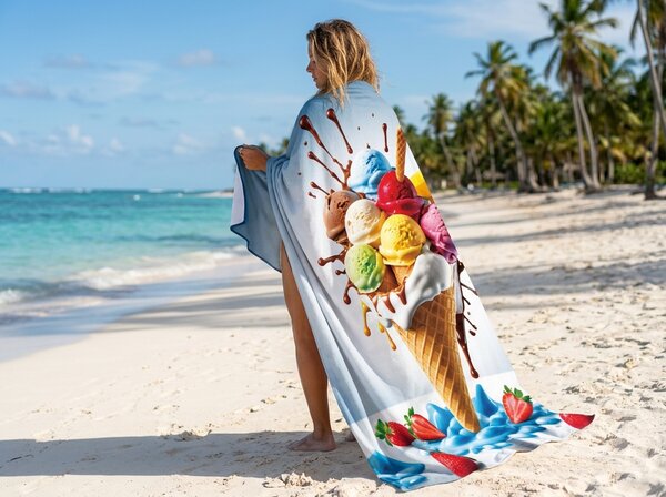Gyorsan száradó XXL strandfürdőlepedő DOLCINO színes 150 x 210 cm, 100% mikroszál