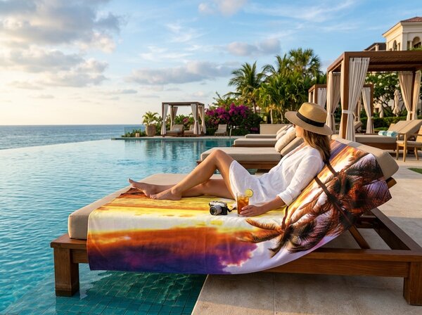 Gyorsan száradó XXL strandfürdőlepedő SUNDARA színes 150 x 210 cm, 100% mikroszál