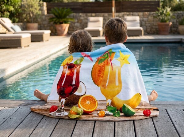 Gyorsan száradó XXL strandfürdőlepedő DRINKOZA színes 150 x 210 cm, 100% mikroszál