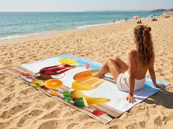 Gyorsan száradó XXL strandfürdőlepedő DRINKOZA színes 150 x 210 cm, 100% mikroszál
