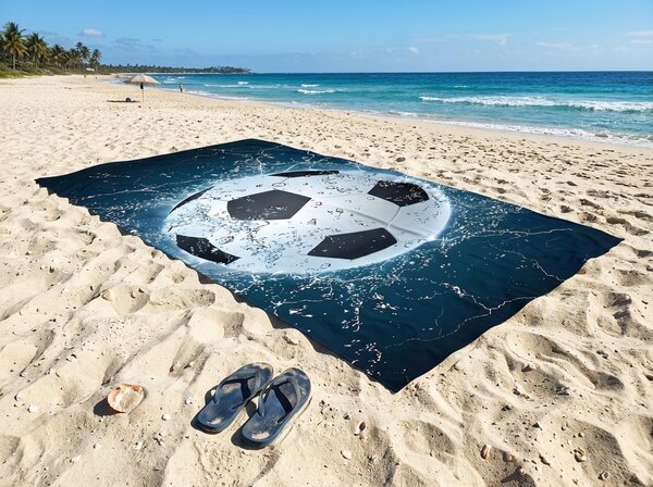 Gyorsan száradó XXL strandfürdőlepedő GOALIX kék-fehér 150 x 210 cm, 100% mikroszál