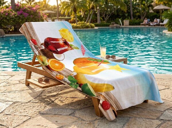 Gyorsan száradó XXL strandfürdőlepedő DRINKOZA színes 150 x 210 cm, 100% mikroszál
