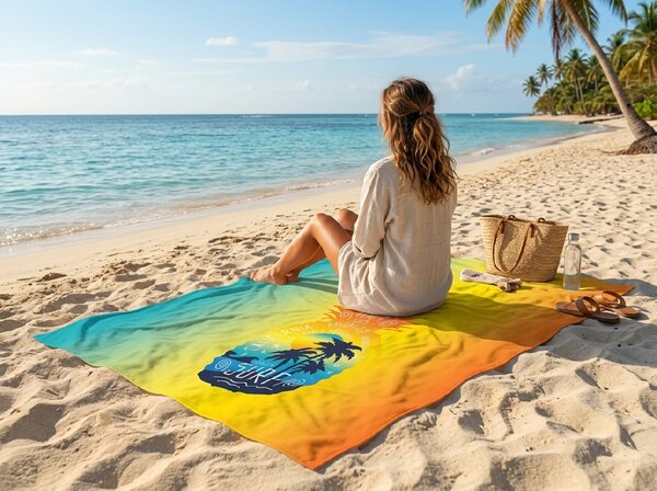 Gyorsan száradó XXL strand Fürdőlepedő ANANARA színes 150 x 210 cm, 100% mikroszál