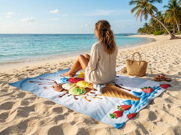 Gyorsan száradó XXL strandfürdőlepedő DOLCINO színes 150 x 210 cm, 100% mikroszál