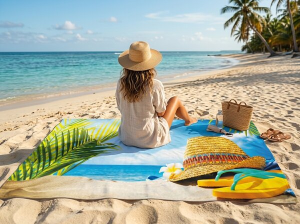 Gyorsan száradó XXL strandfürdőlepedő SANDORA színes 150 x 210 cm, 100% mikroszál
