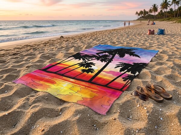 Gyorsan száradó XXL strandfürdőlepedő SERIVA színes 150 x 210 cm, 100% mikroszál