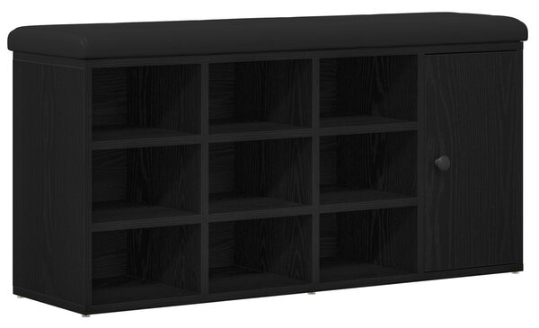 VidaXL Cipőpad fiókkal tárolóval Fekete 100 x 30 x 48 cm Faanyag