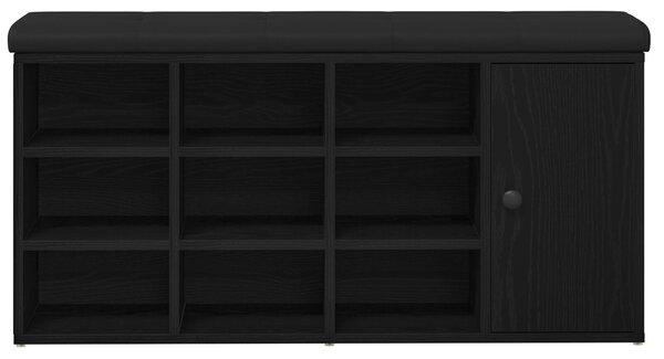 VidaXL Cipőpad fiókkal tárolóval Fekete 100 x 30 x 48 cm Faanyag