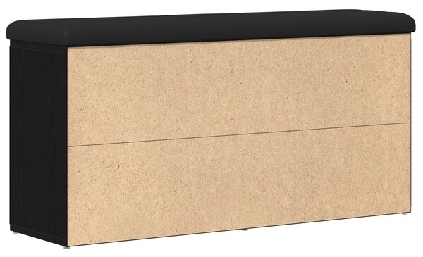VidaXL Cipőpad fiókkal tárolóval Fekete 100 x 30 x 48 cm Faanyag