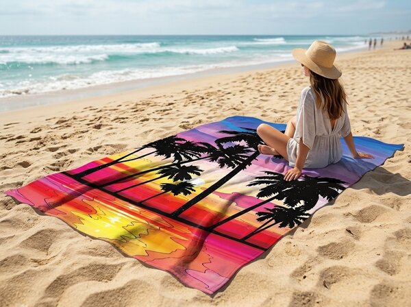 Gyorsan száradó XXL strandfürdőlepedő SERIVA színes 150 x 210 cm, 100% mikroszál