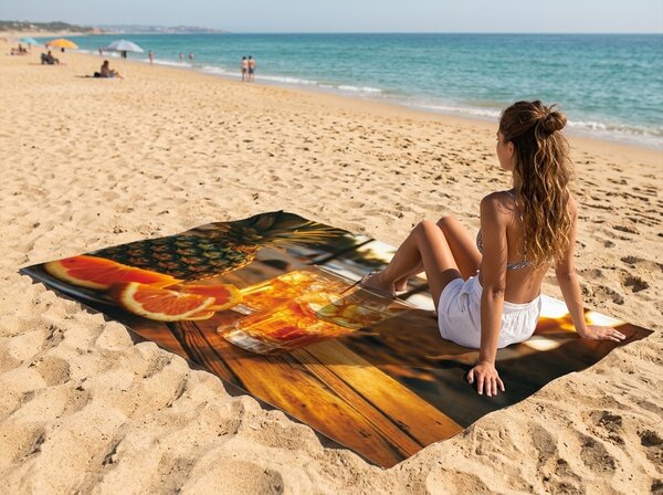 Gyorsan száradó XXL strand fürdőlepedő SUNTRICO színes 150 x 210 cm, 100% mikroszál