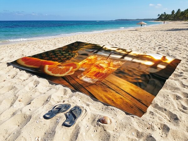 Gyorsan száradó XXL strand fürdőlepedő SUNTRICO színes 150 x 210 cm, 100% mikroszál