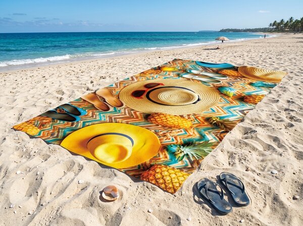 Gyorsan száradó XXL strand fürdőlepedő VACALIO színes 150 x 210 cm, 100% mikroszál