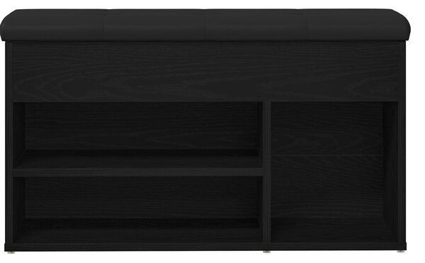 VidaXL Cipőpad tárolóval Fekete 80 x 30 x 45 cm Faanyag