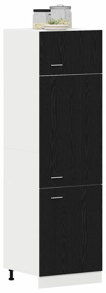VidaXL Konyhai szekrény Fekete tölgy Szerelt fa 60 x 31 x 207 cm Ajtók