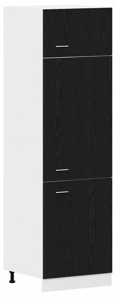 VidaXL Konyhai szekrény Fekete tölgy Szerelt fa 60 x 31 x 207 cm Ajtók