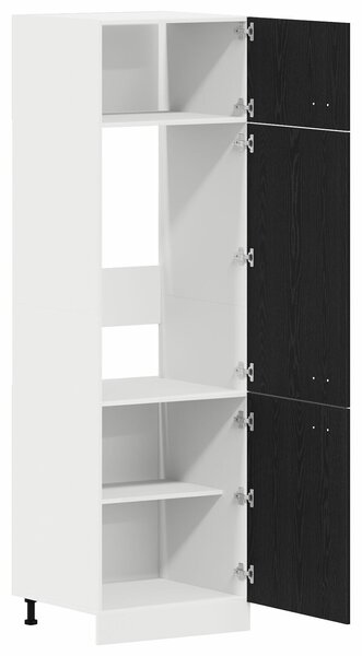 VidaXL Konyhai szekrény Fekete tölgy Szerelt fa 60 x 31 x 207 cm Ajtók
