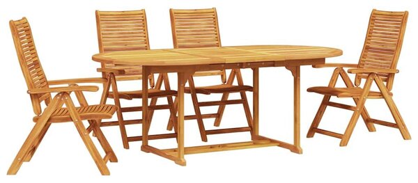 VidaXL Kert étkező szett 5 pcs Barna Tömör Akácfa