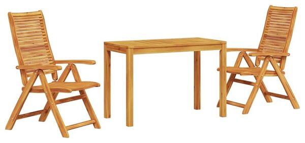 VidaXL Kert étkező szett 3 pcs Barna Tömör Akácfa