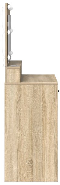 VidaXL LED Fényes Sminktükör Sonoma Tölgy 79x41x135 cm