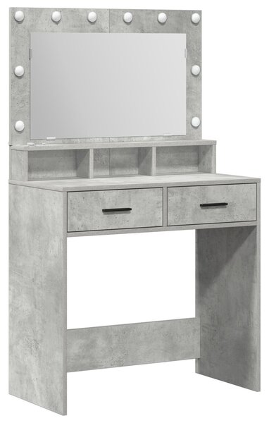 VidaXL Beton szürke Forgácslap 79 x 41 x 135 cm Tükör