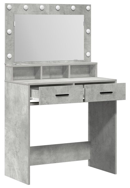 VidaXL Beton szürke Forgácslap 79 x 41 x 135 cm Tükör