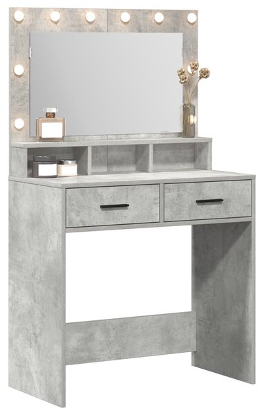 VidaXL Beton szürke Forgácslap 79 x 41 x 135 cm Tükör