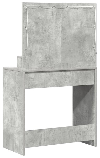 VidaXL Beton szürke Forgácslap 79 x 41 x 135 cm Tükör