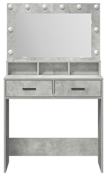 VidaXL Beton szürke Forgácslap 79 x 41 x 135 cm Tükör