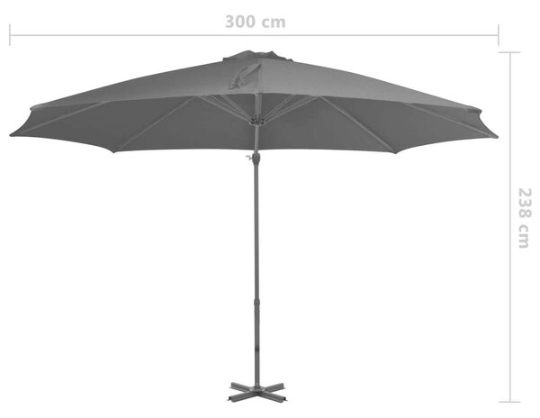VidaXL Konzolos Napernyő - Antracit Szürke - 300 cm