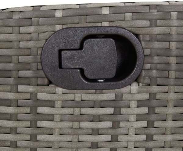 VidaXL 5 részes szürke polyrattan kerti étkezőgarnitúra párnával