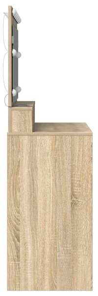 VidaXL Sonoma tölgy Forgácslap 100 x 41 x 135 cm Tükör Pipereszék