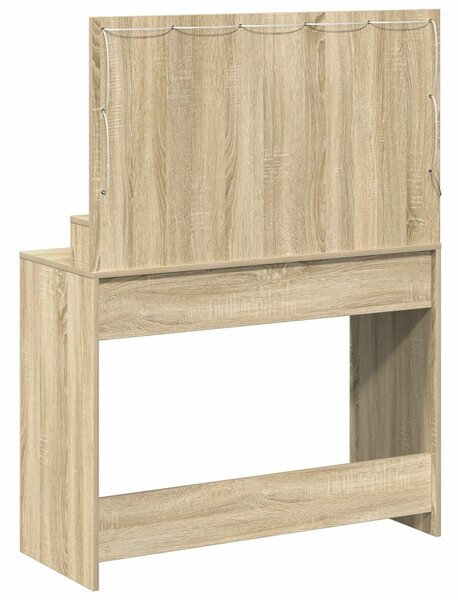 VidaXL Sonoma tölgy Forgácslap 100 x 41 x 135 cm Tükör Pipereszék
