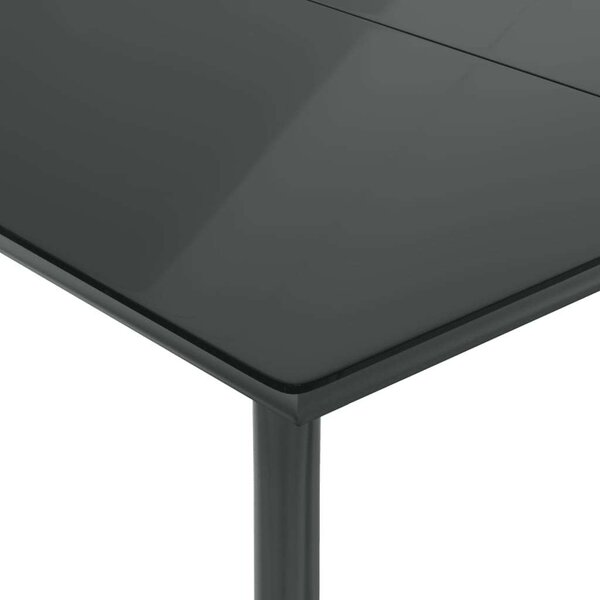 VidaXL 7 részes fekete polyrattan kerti étkezőgarnitúra párnával