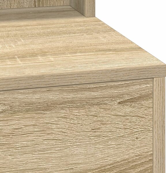 VidaXL Sonoma tölgy Forgácslap 100 x 41 x 135 cm Tükör Pipereszék
