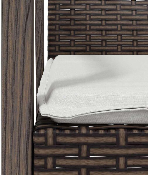 5-részes polyrattan és acél kerti étkezőgarnitúra párnával