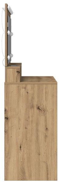 VidaXL Mesterien megmunkált tölgy Szerelt fa 100 x 41 x 135 cm Tükör