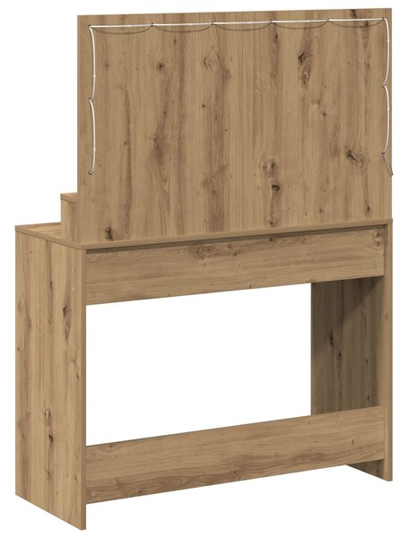 VidaXL Mesterien megmunkált tölgy Szerelt fa 100 x 41 x 135 cm Tükör