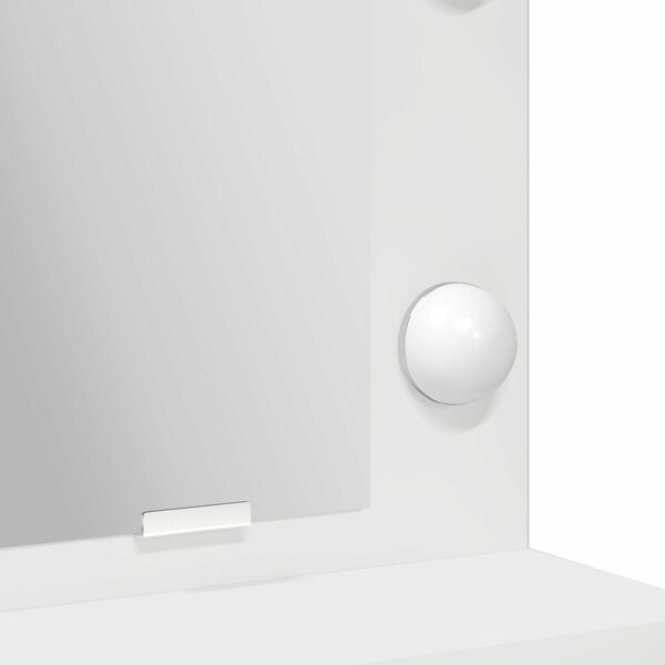 VidaXL Fehér Szerelt fa 50 x 41 x 135 cm Tükör Öltözőasztal