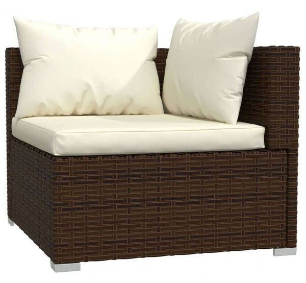 Polyrattan Kerti Ülőgarnitúra - 6 részes - Barna