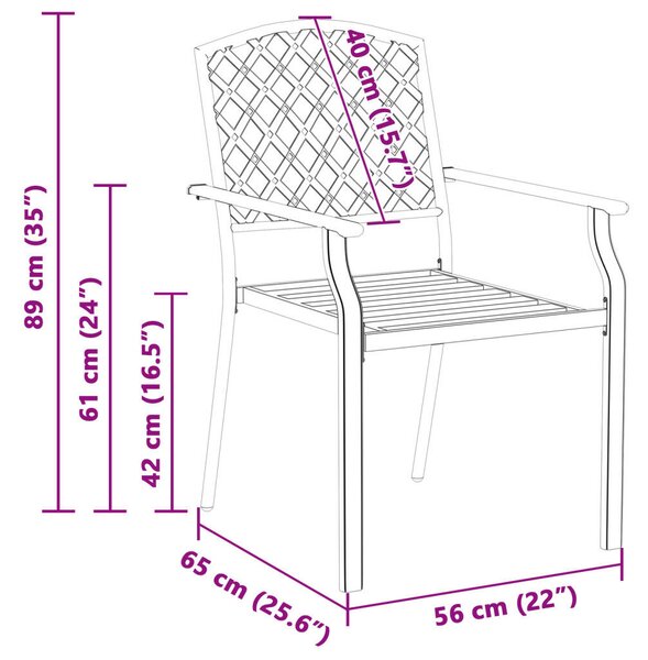 VidaXL Szék 4 pcs Antracit 56 x 65 x 89cm Acél