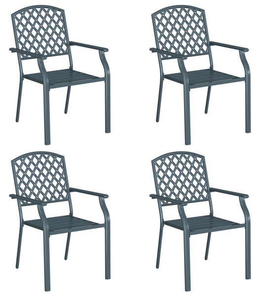VidaXL Szék 4 pcs Antracit 56 x 65 x 89cm Acél
