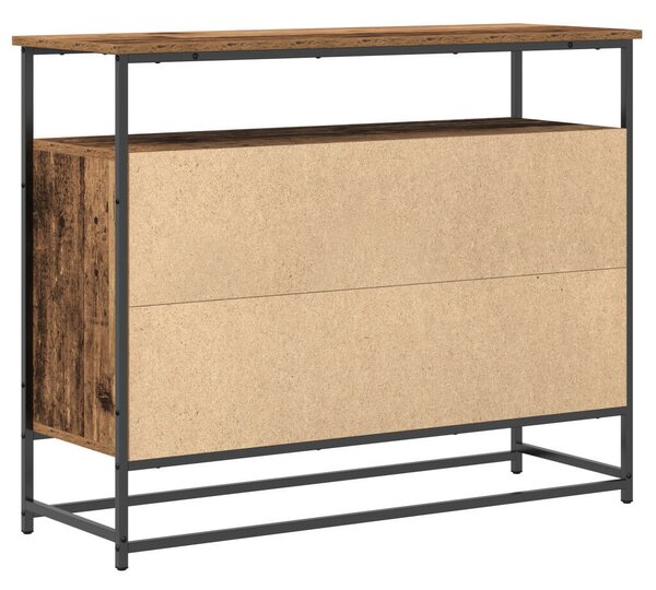 VidaXL Old fa oldalszekrény 100x35x80 cm Műgyanta és Acél
