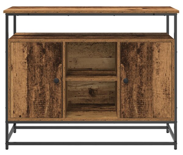 VidaXL Old fa oldalszekrény 100x35x80 cm Műgyanta és Acél