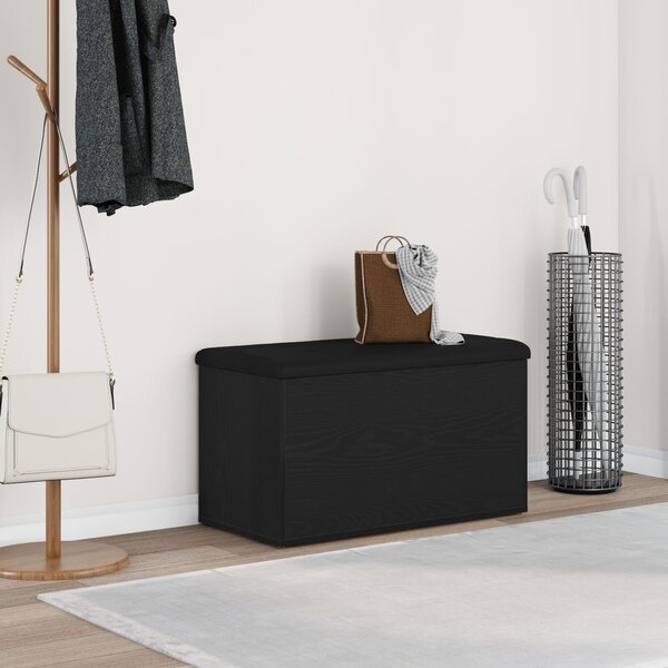 VidaXL Tárolópad Fekete tölgy MDF, Poliészter 80 x 40 x 45 cm Tárolópad