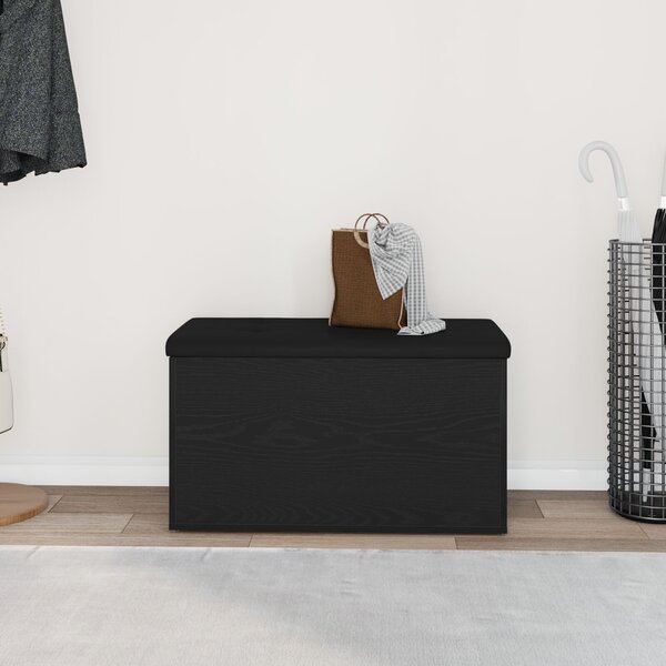 VidaXL Tárolópad Fekete tölgy MDF, Poliészter 80 x 40 x 45 cm Tárolópad