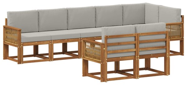 VidaXL Kültéri kanapé szett 8 pcs Természetes és Világosszürke